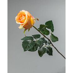 Штучна квітка Троянда силіконова 008F/yellow 77см - фото