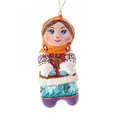 Елочная игрушка Koza Dereza Девочка в оранжевом платке 2033037003 - фото