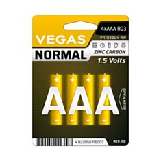 Батарейки Vegas AAA Zinc-Carbon Normal VR-03BL4-NR 4 шт - фото
