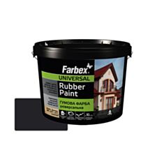 Фарба гумова універсальна Farbex чорна 1,2 кг - фото