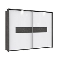 Шкаф двухдверный Farra FRRS123E5B белый/темно-серый - фото