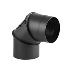 Колено подвижное Вент-Устройство Ф130 90° с ревизией 2 мм черное - фото