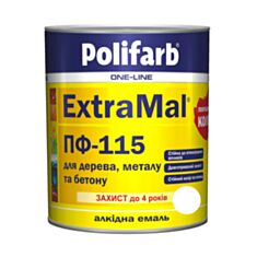 Емаль алкідна Polifarb ExtraMal ПФ-115 біла 2,7 кг - фото