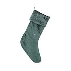 Новорічний оксамитовий чобіток для подарунків зі стразами BonaDi 592-128 45 см зелений - фото