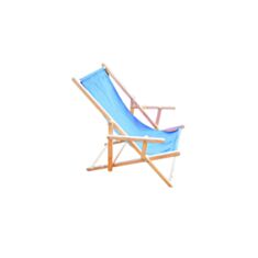 Кресло - лежак с синей тканью - фото