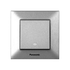 Выключатель одноклавишный Panasonic Arkedia Slim перекрестный серебряный - фото