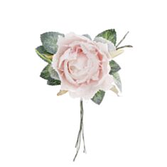 Штучна квітка BonaDi 832-109 Троянда 17 см з глітером - фото