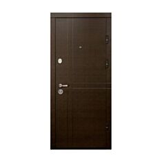 Двері металеві Міністерство Дверей ПК-180/161 Венге горизонт темний/Царга біла 96*205 ліві - фото