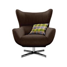 Кресло Челентано на хромированной опоре коричневое - фото