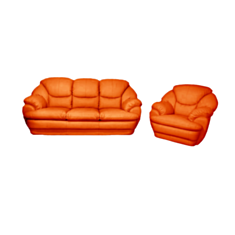 Комплект м'яких меблів Milan помаранчевий - фото