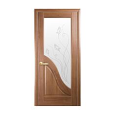 Межкомнатная дверь Новый стиль Амата ПВХ делюкс 800 мм золотая ольха рисунок Р2 - фото