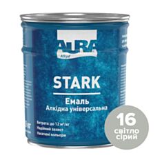 Емаль алкідна Aura Stark універсальна 16 світло-сіра 0,9 кг - фото