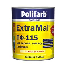 Эмаль алкидная Polifarb ExtraMal ПФ-115 желтая 0,9 кг - фото