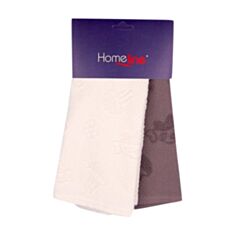 Набор кухонных полотенец Home Line 118295 40*60 кремово-фиолетовый 2 шт - фото