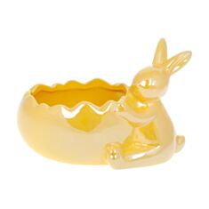 Кашпо декоративне BonaDi 733-539 Кролик 20 см жовте - фото