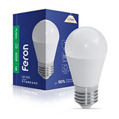 Лампа світлодіодна Feron LB-205 G45 9W E27 4000K - фото