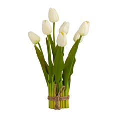Декоративний букет тюльпанів Elisey 8921-027 33 см білий - фото
