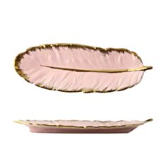 Блюдо Olens Розовое перо DL21022529 10*26*1,5 см - фото