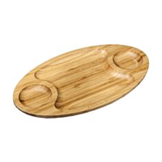 Блюдо овальное деревянное Wilmax 771039 3 секции 35,5*20,5 см - фото