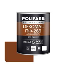 Эмаль алкидная Polifarb DekoMal ПФ-266 желто-коричневая 0,9 кг - фото