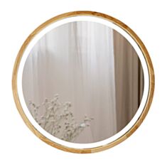 Зеркало Luxury Wood Perfection SLIM с LED подсветкой ясень натуральный 55 см - фото
