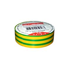 Изолента E.NEXT e.tape.pro.10.yellow-green из самозатухающего ПВХ 10 м желто-зеленая - фото