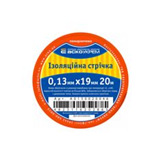 Изолента АСКО-УКРЕМ 0,13*19 мм 20 м оранжевая - фото
