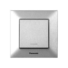 Вимикач одноклавішний Panasonic Arkedia Slim прохідний з підсвіткою срібний - фото