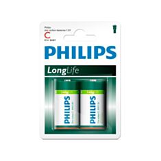 Батарейка Philips Long Live LR14 C Zinc-Carbon 1,5V 2 шт - фото