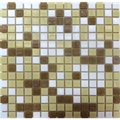 Мозаика Vivacer GLmix30 2*2см 32,7*32,7 бело-бежевая - фото