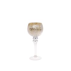 Підсвічник скляний BonaDi 527-712 30 см шампань - фото