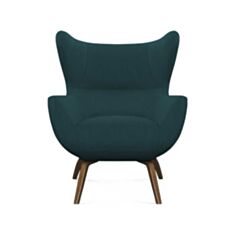 Кресло Челентано с деревянными ножками зеленое - фото