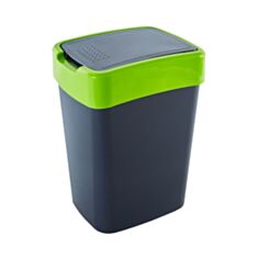Ведро для мусора Алеана Евро 10 л гранит/оливковое - фото