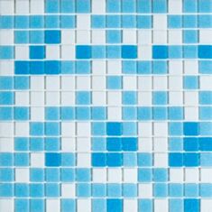 Мозаїка Vivacer GLmix100 32,7*32,7 біло-блакитна - фото