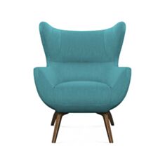 Кресло Челентано с деревянными ножками бирюзовое - фото