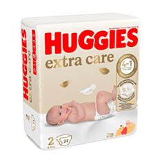 Підгузки дитячі Huggies Extra Care розмір 2 3-6 кг 24 шт - фото