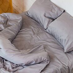Комплект постельного белья Na Khmari сатин элитный Grey 200*220 см - фото
