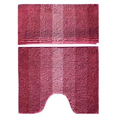 Набір килимків для ванної та туалету Makaron рожевий - фото