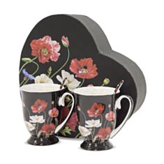 Набір чашок Art-Pol Floral 126547 з ложками 2 шт - фото
