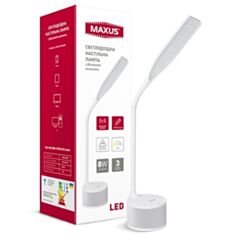 Настольная лампа Maxus 1-DKL-001-04 8W 3000-5700К Sound белая - фото