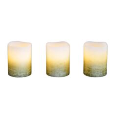 Набір декоративних свічок LED Yes! Fun 710341 3 шт 5*6,5 см золоті - фото
