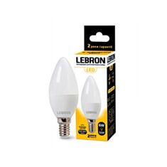 Лампа світлодіодна Lebron LED L-C37 6W E14 4100K 480Lm кут 220° - фото
