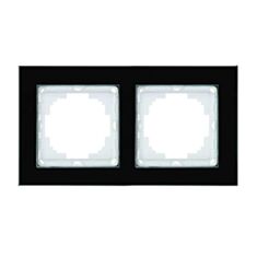 Рамка двухместная Nilson Alegra 25BL0092 универсальная стекло черное - фото