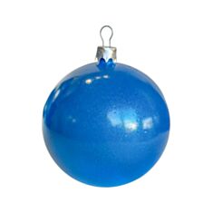 Елочная игрушка пластиковая KM 8 см синяя - фото