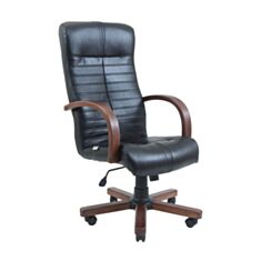 Крісло для керівників Richman Оріон вуд горіх М2 чорне - фото