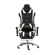 Крісло для геймерів Special4You ExtremeRace black/white with footrest Е4732 - фото