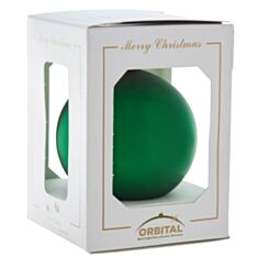 Ялинкова іграшка скляна ручної роботи "Недекорована" Orbital 8 см зелена - фото