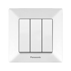 Выключатель трехклавишный Panasonic Arkedia Slim белый - фото