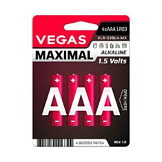 Батарейки Vegas AAA Alkaline Maximal VLR-03BL4-MX 4 шт - фото