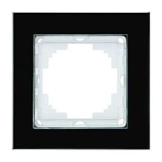 Рамка одноместная Nilson Alegra 25BL0091 универсальная стекло черное - фото
